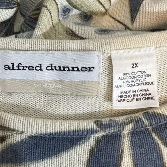 Alfred Dunner Women’s Vintage Knit Sweater Beaded Size 2X Floral Short Sleeves - Picture 3 of 8